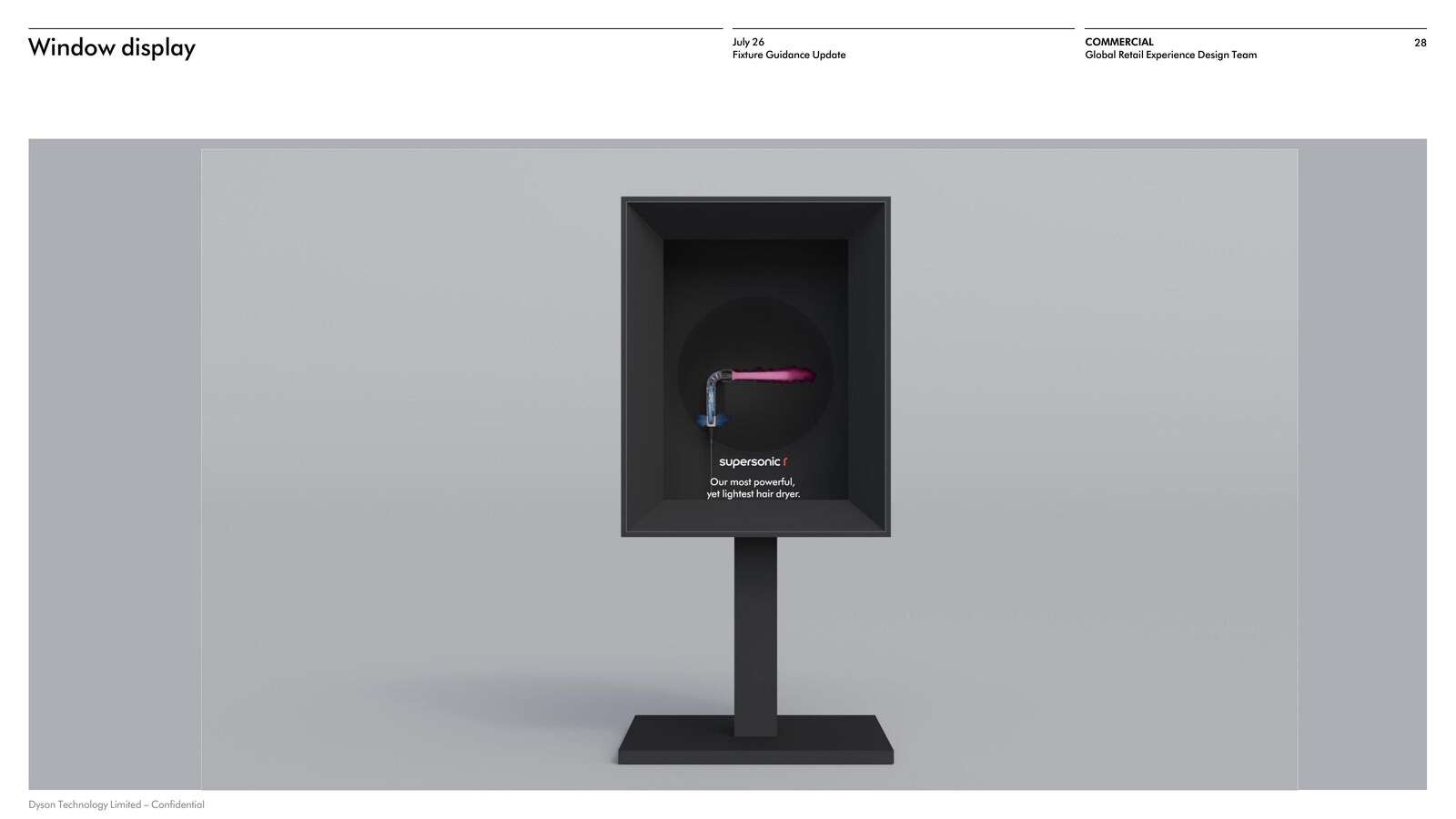 Dyson black fixture window display