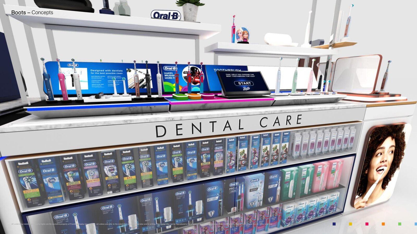 Oral B Boots concept unit, Dental Care branding