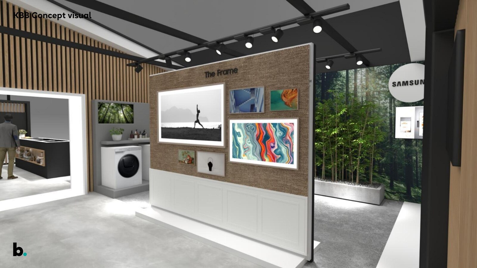 Samsung KBB stand — The Frame display wall